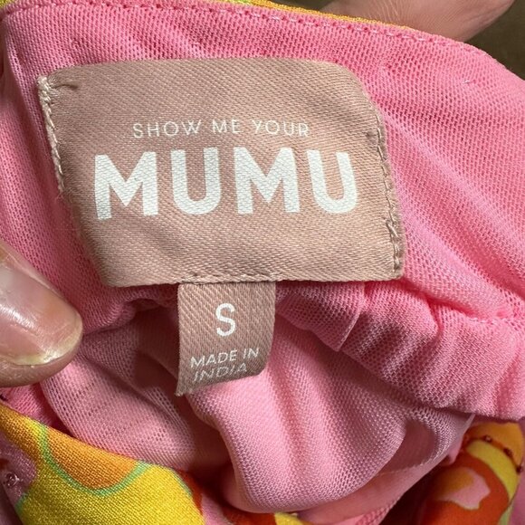Show Me Your Mumu Samba Mini Dress Havana Beaded Sequins Pink Yellow Size Small - Picture 8 of 8